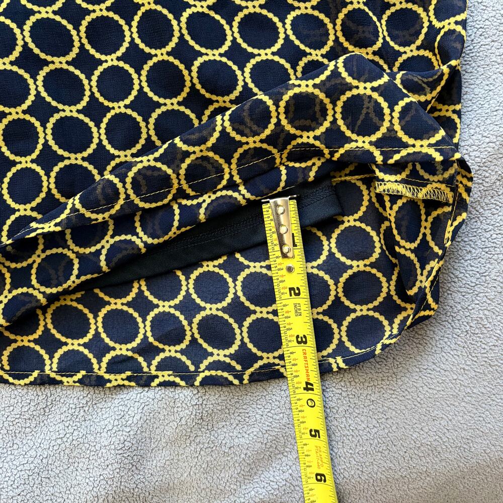 Banana Republic Maxi Dress Size 8 Navy Gold Geometric Circle Pearls Brunch Class - Picture 7 of 10